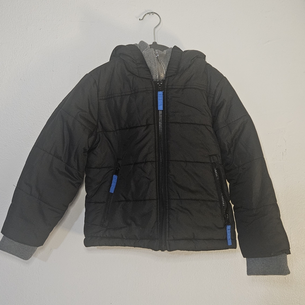rothschild Boys jacket Puffer Coat with Sweatshirt Bib size S 4